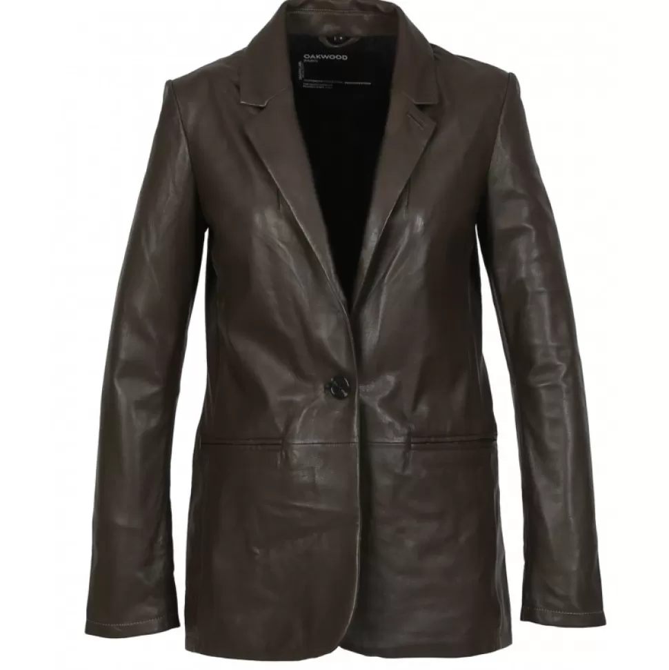 Women OAKWOOD Jackets*Meg Brown- Genuine Sheep Leather Blazer