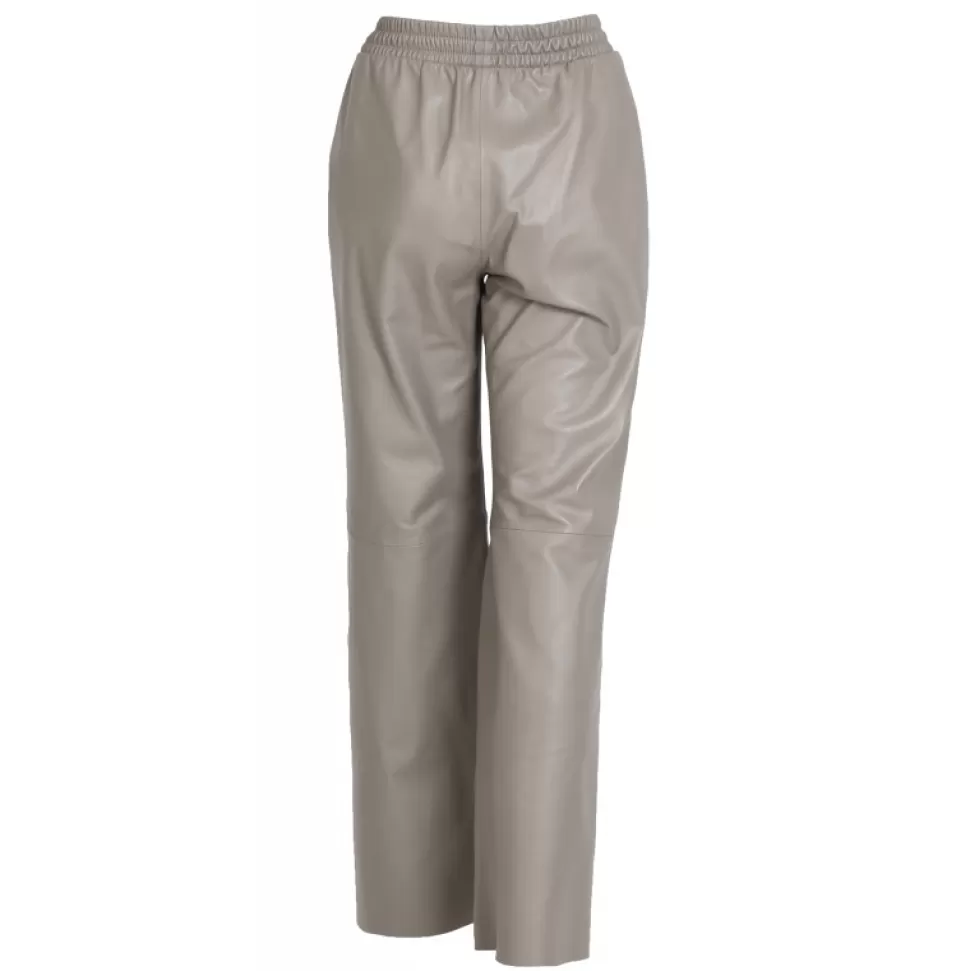 Women OAKWOOD Trousers*Mila Mastic - High Waisted Large Trousers In Genuine Leather