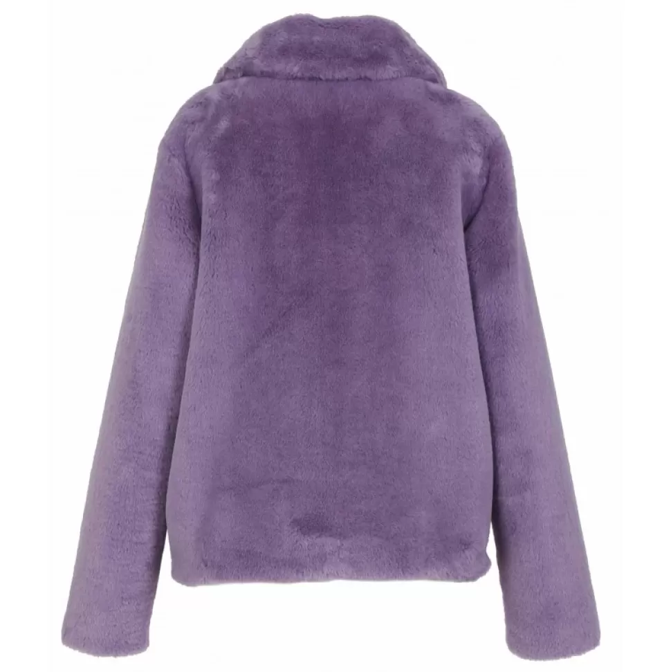 Women OAKWOOD Coats*Possession Light Purple- Fake Fur Short Coat