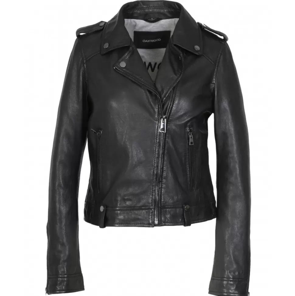 Women OAKWOOD Biker Jackets*Princess 6 Black - Biker Inspired Jacket In Genuine Leather