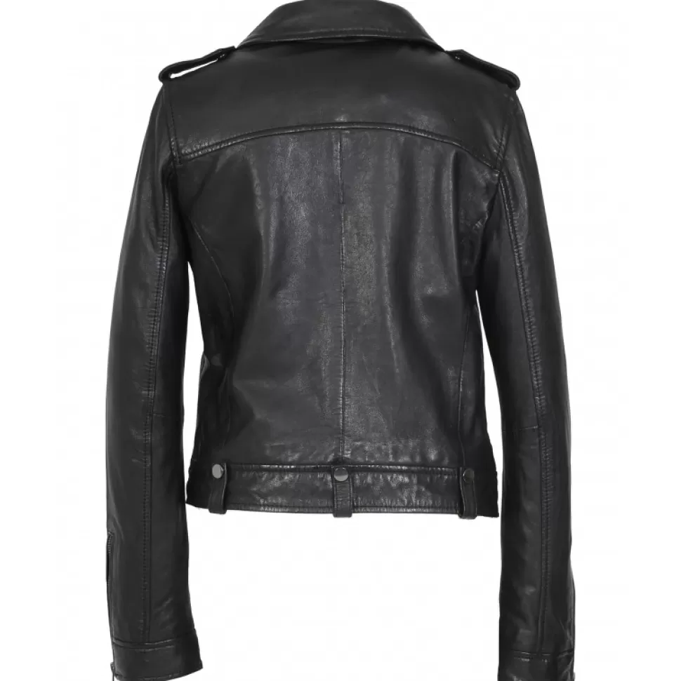 Women OAKWOOD Biker Jackets*Princess 6 Black - Biker Inspired Jacket In Genuine Leather