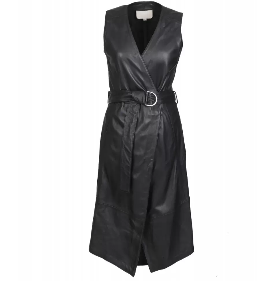 Women OAKWOOD Dresses*Rebecca Black - Genuine Leather Wrap Dress