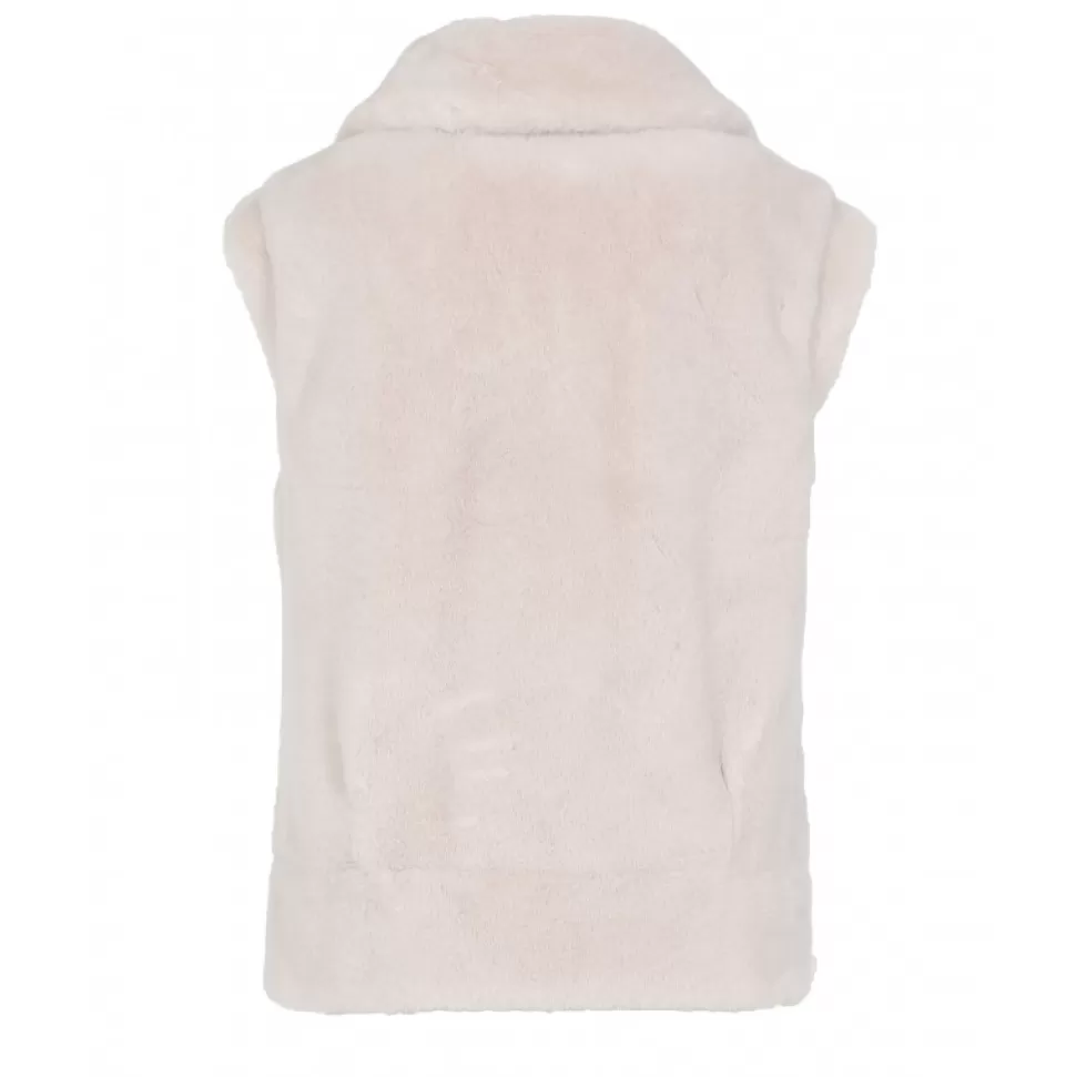 Women OAKWOOD Vests*Sigma Ivory - Fake Fur Sleeveless Waistcoat