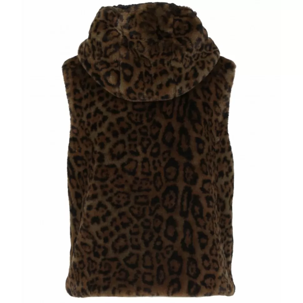 Women OAKWOOD Vests*Smile Bi Camo - Fake Fur And Nylon Reversible Gilet