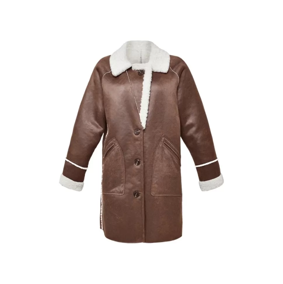 Women OAKWOOD Jackets*Spectacle Antic Brown - Faux Shearling Jacket