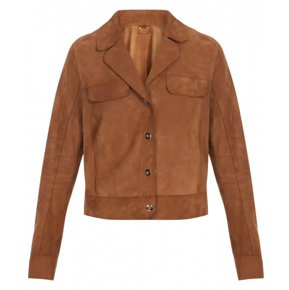 Women OAKWOOD Jackets*Taste Tobacco- Genuine Goat Suede Short Jacket