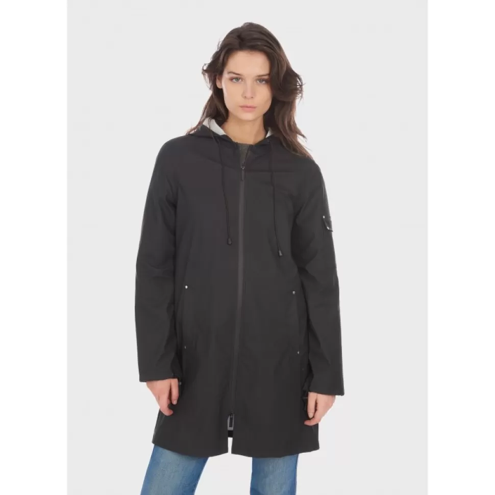 Women OAKWOOD Coats*Tempete Black - Polyester Rain Coat