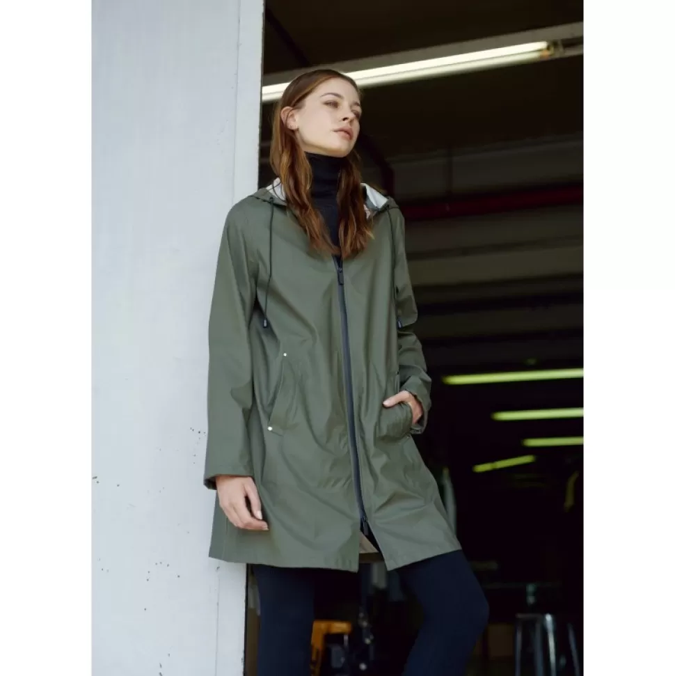 Women OAKWOOD Coats*Tempete Khaki- Polyester Rain Coat