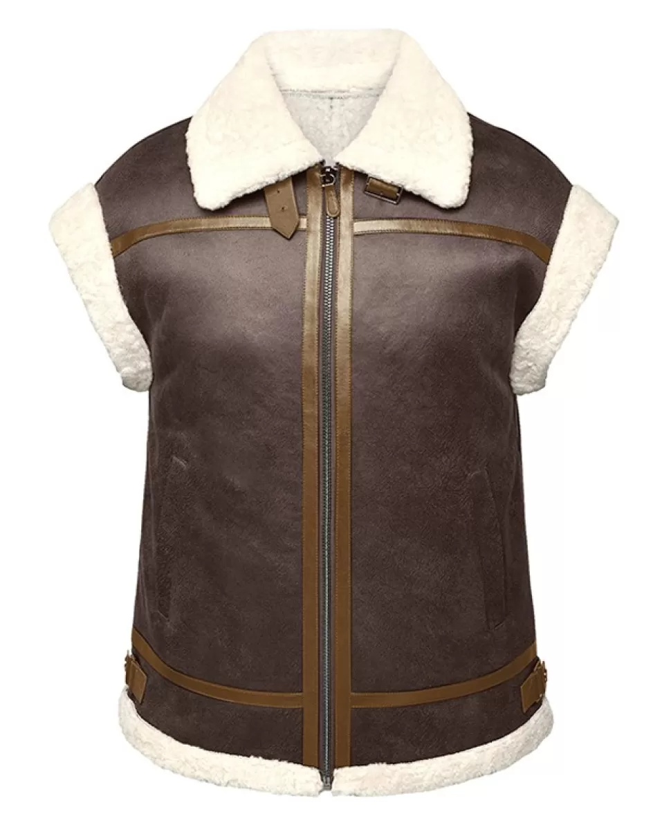 Women OAKWOOD Vests*Theatre Antic Brown - Faux Shearling Jacket