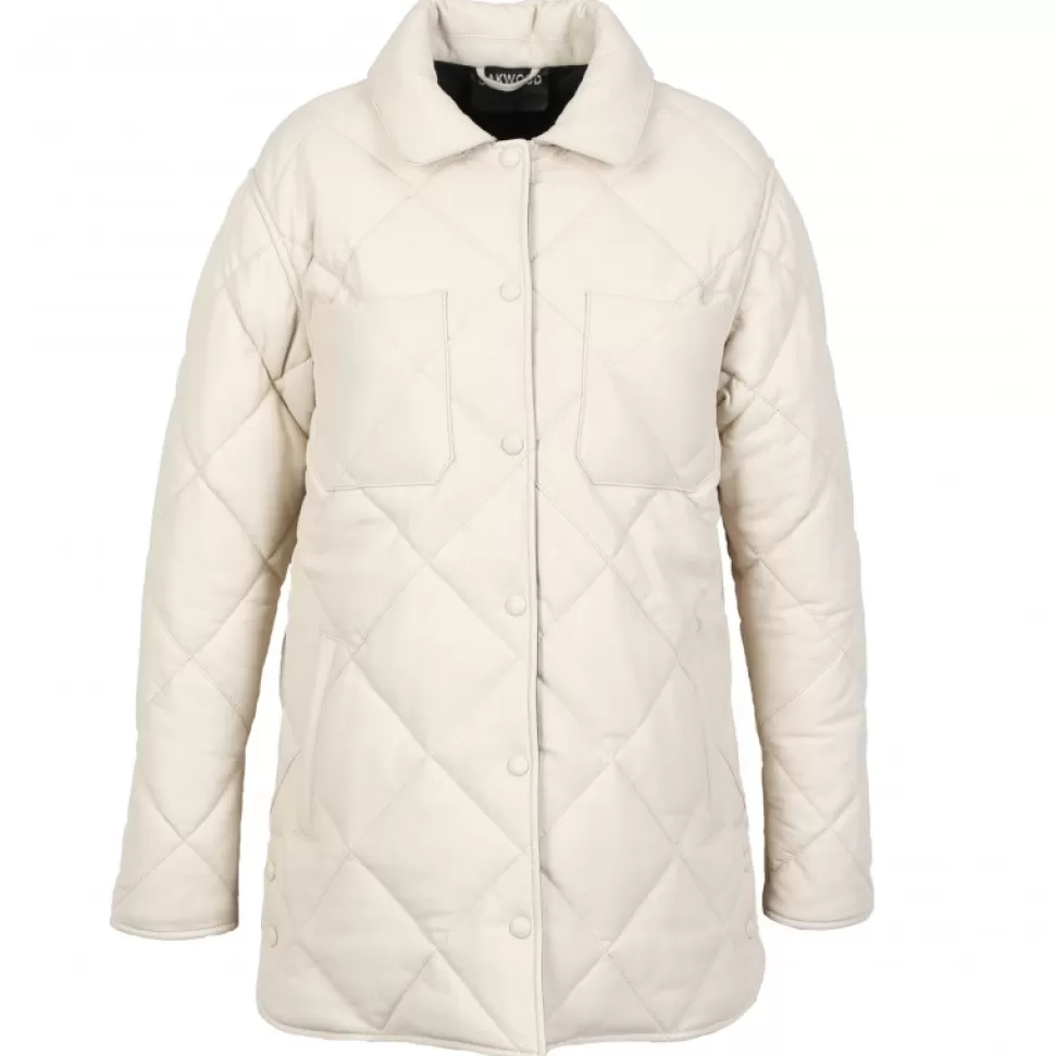 Women OAKWOOD Coats*Tocade Eggshell - Padded Genuine Leather Overshirt