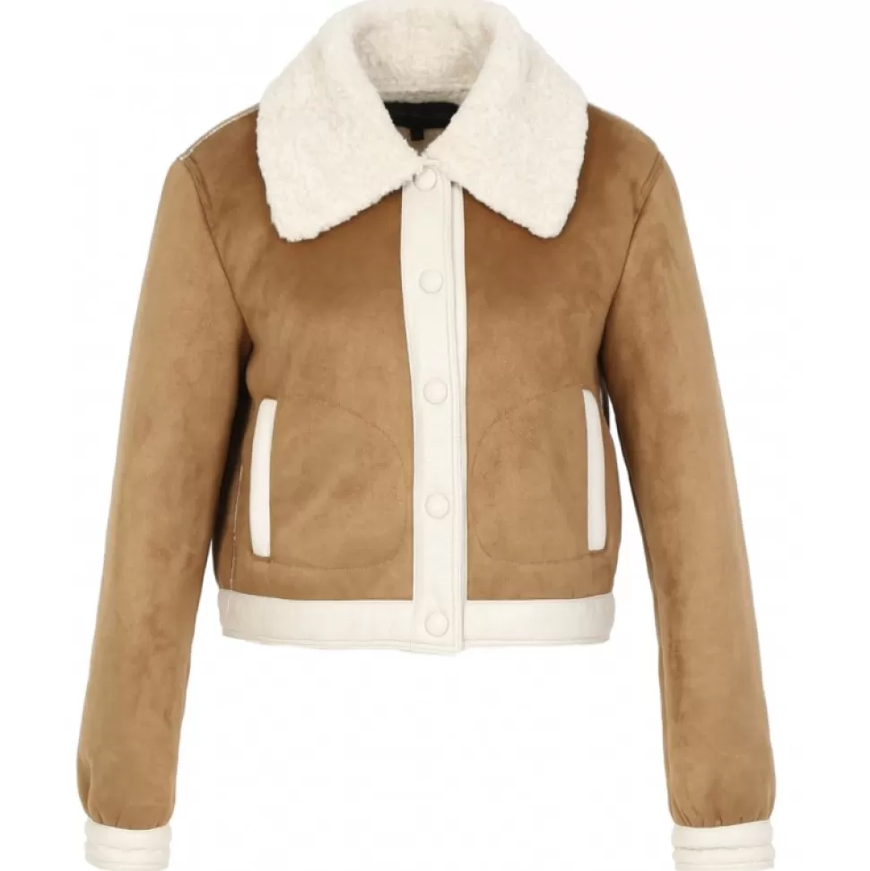 Women OAKWOOD Jackets*Tower Tan - Faux Shearling Short Jacket