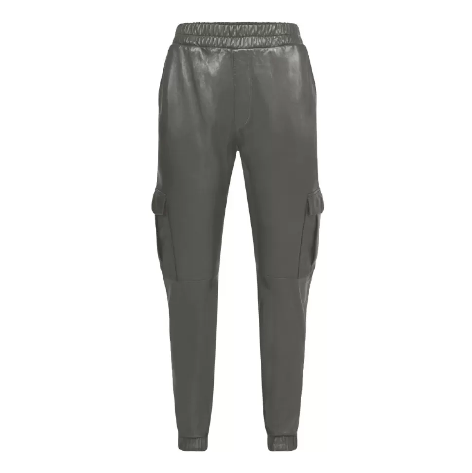 Women OAKWOOD Trousers*Yacht Dark Kaki - Cargo Trouser Genuine Leather